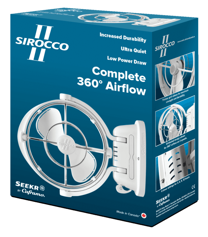 Sirocco II Omni Directional Fan (White)  | Caframo