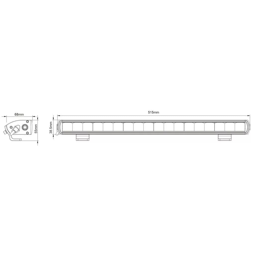 BrightSource - 20″ Titanium E-Marked Single Row