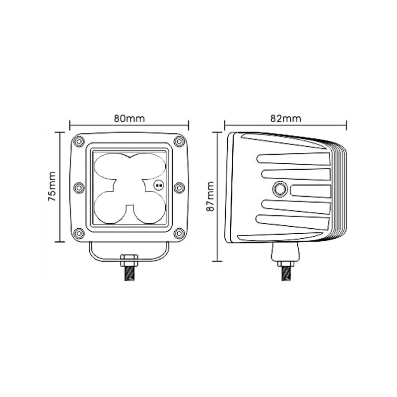 BrightSource - 3″ Cube Light Kit, .Driving/Spot Pattern, Yellow SAE/DOT Compliant