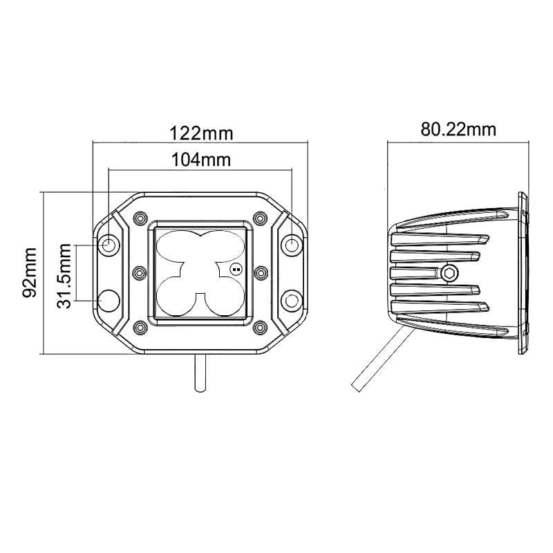 BrightSource - 3″ Cube Light Kit, (Flush Mount), Driving/Spot Pattern, SAE/DOT Compliant