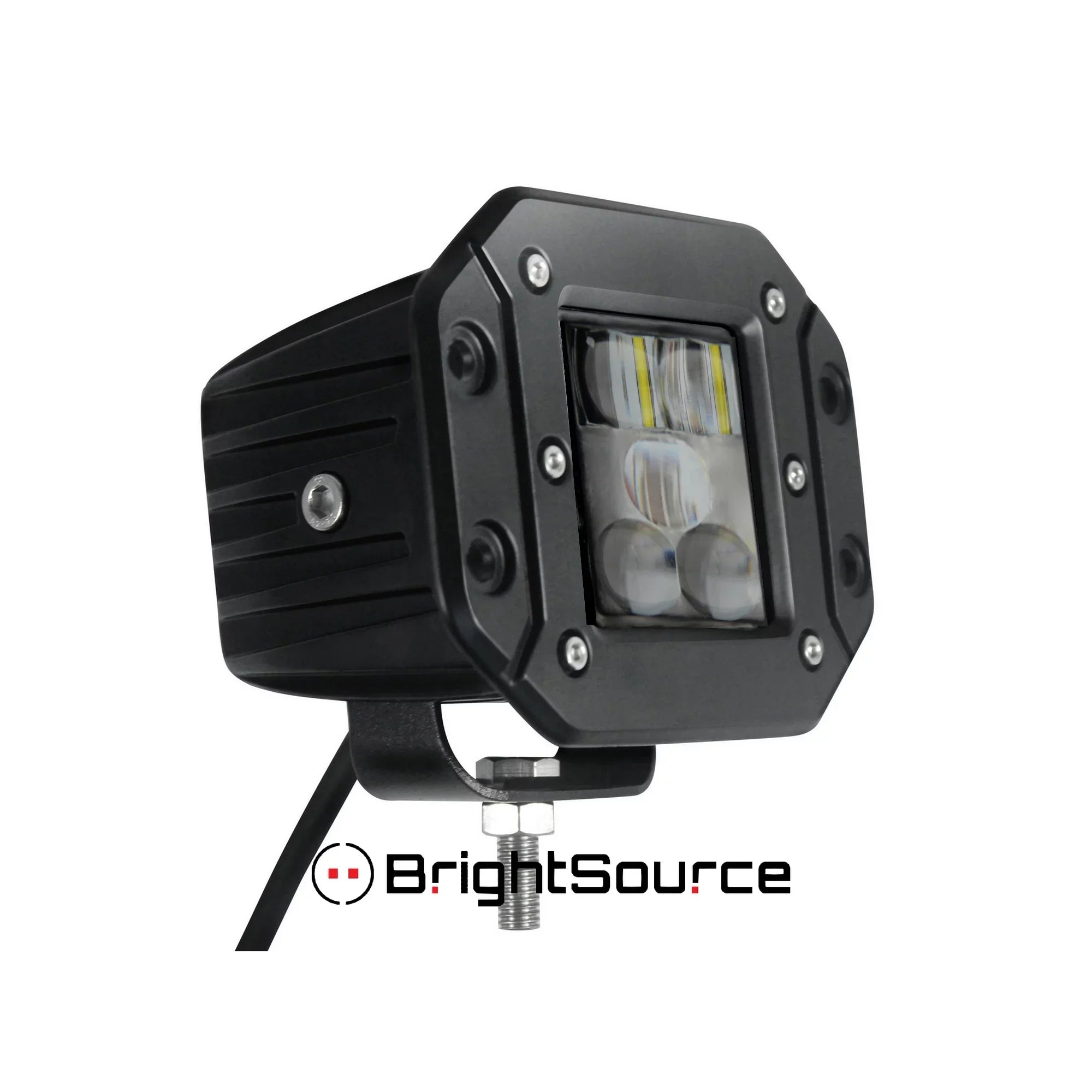 BrightSource - 3″ Cube Light Kit, (Flush Mount), Fog Pattern, SAE/DOT