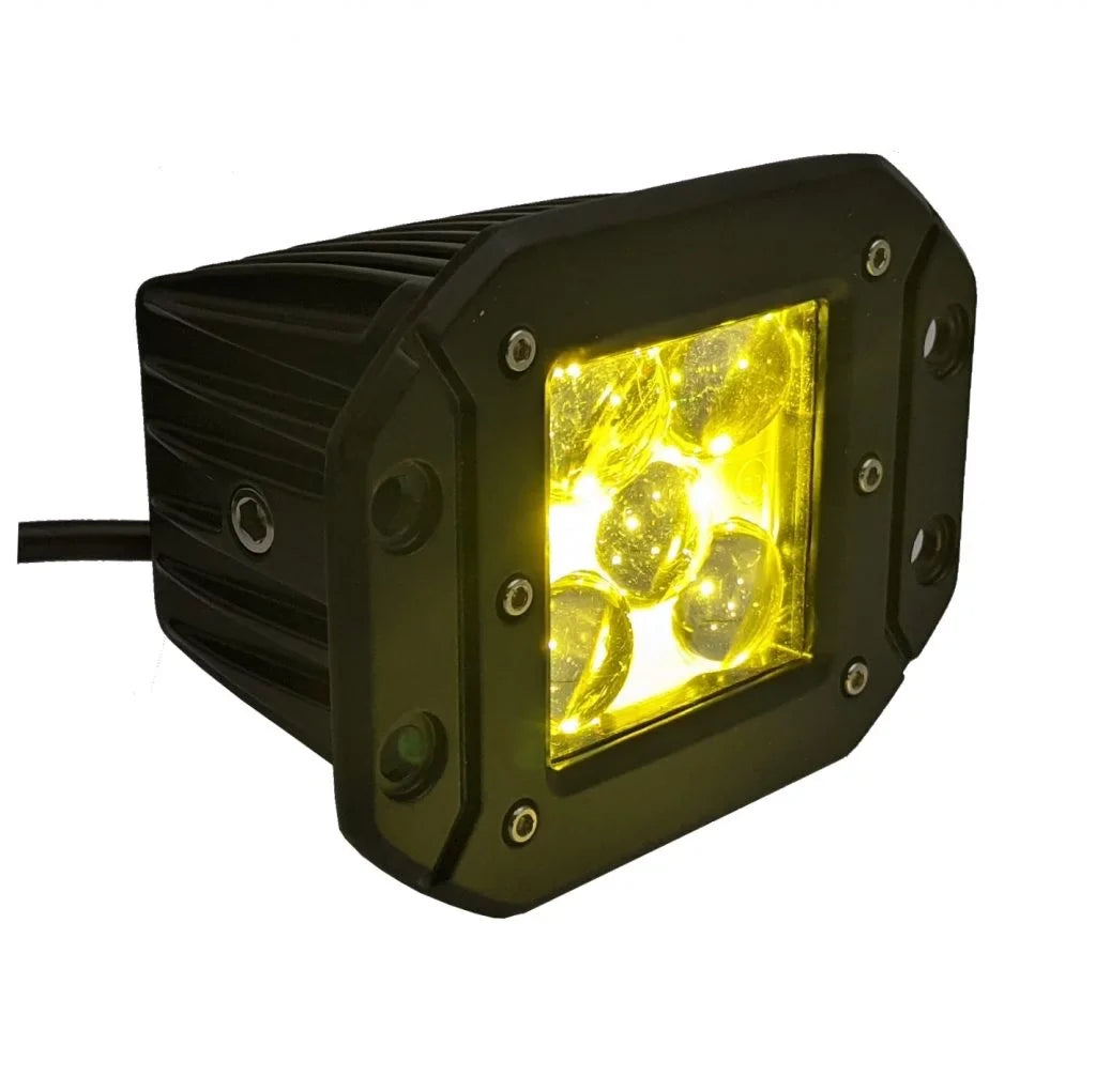 BrightSource - 3″ Cube Light Kit, (Flush Mount), Driving/Spot Pattern, Yellow SAE/DOT