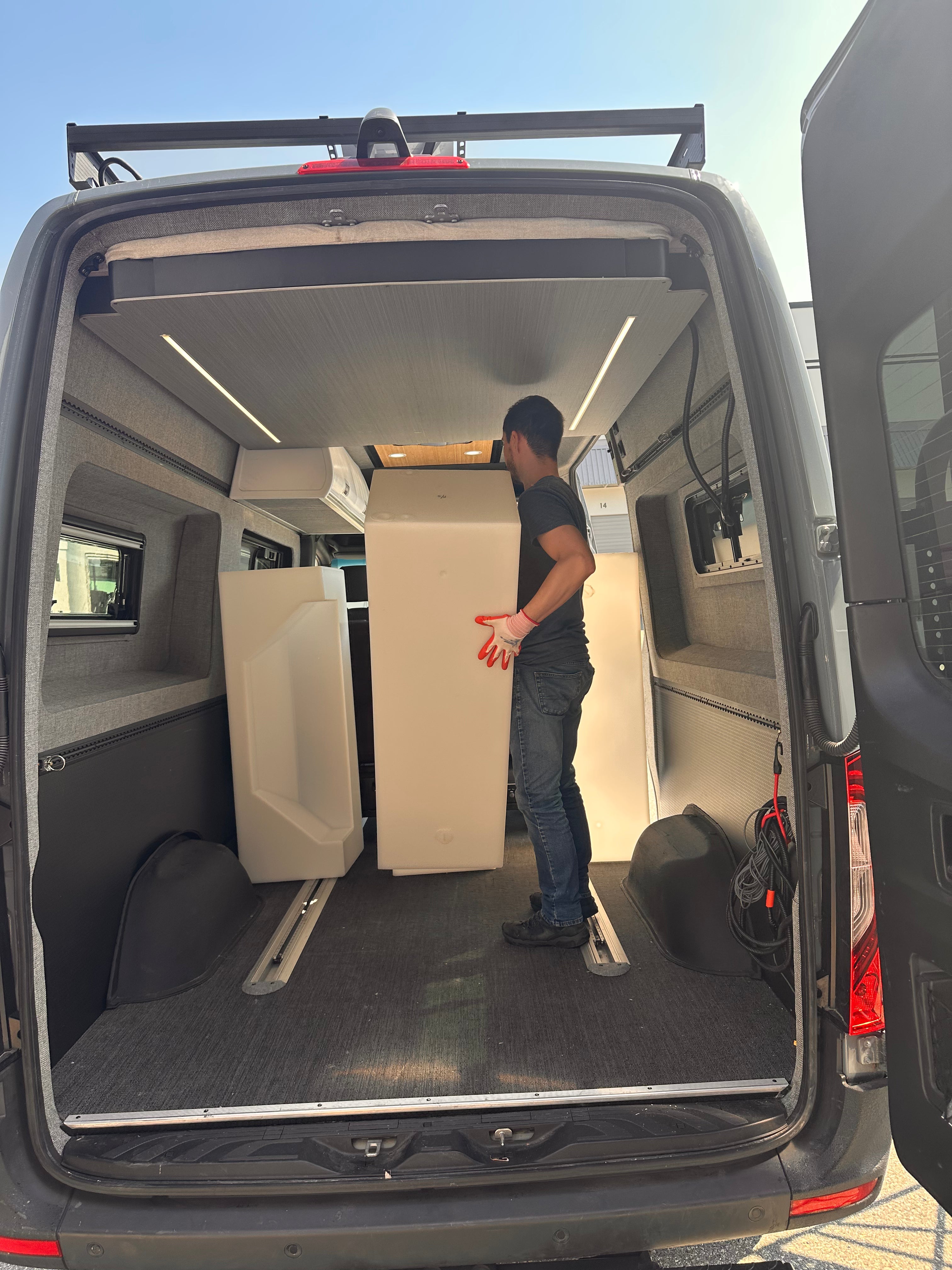 RoamLabX Camper Van Expandable Elevator Bed