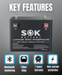 SOK 280Ah | SK12V280H 12Volt LiFePO4 Battery, Metal Case. Built-in Heater