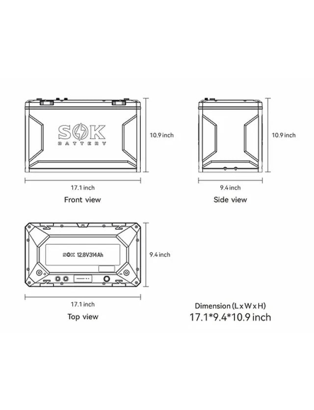 SK12V314PH | 12V314Ah Battery,Built-in heater & Bluetooth,Victron CAN Comms