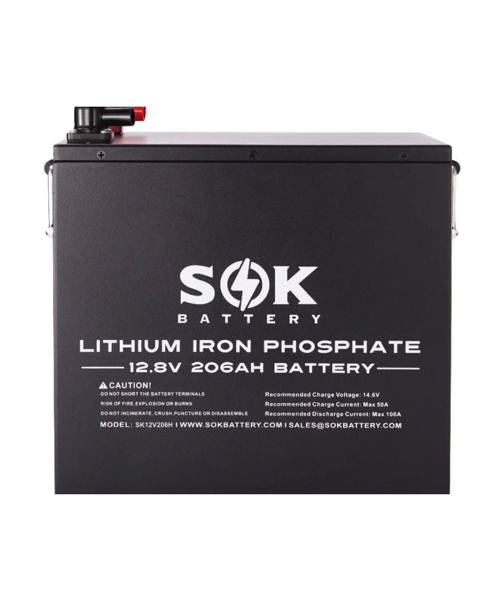 SOK 206Ah | SK12V206H 12Volt LiFePO4 Battery, Metal Case. Built-in Heater